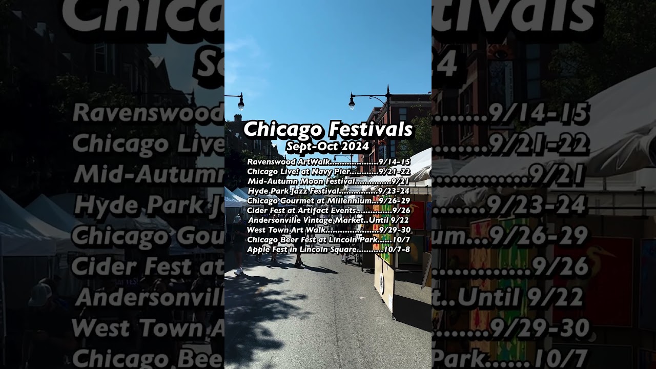 Chicago festivals Sept-Oct #chicago #chicagotravelguide #chicagoevents #chicagoartist #midwest