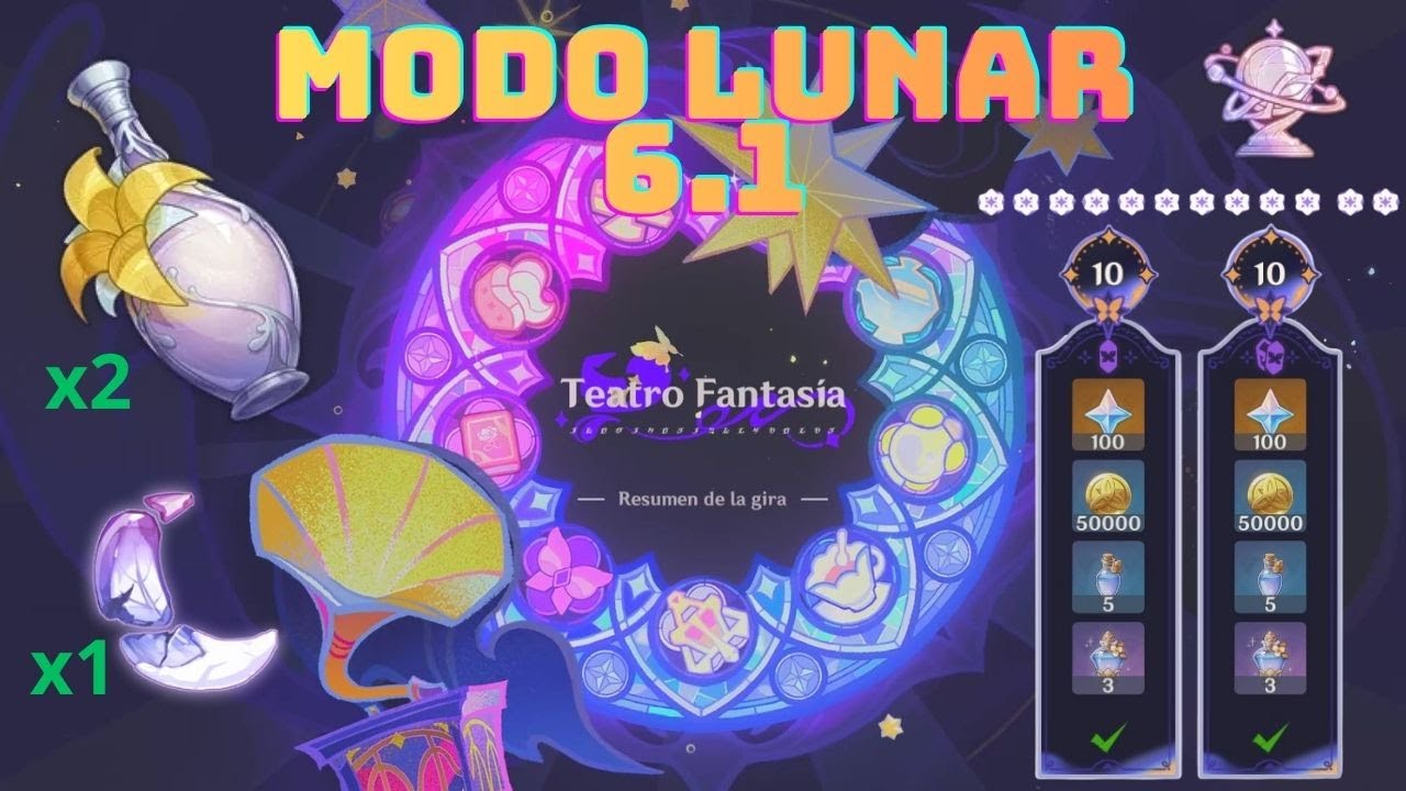 Teatro Fantasía 6.1 · Modo Lunar · 12 Estrellas · Genshin Impact