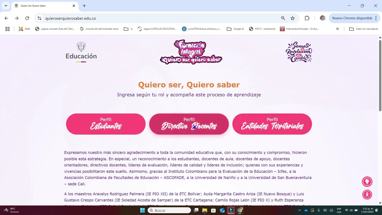 Herramienta Análisis de Datos pruebas Quiero Ser Quiero Saber PTAFI 3.0 2025