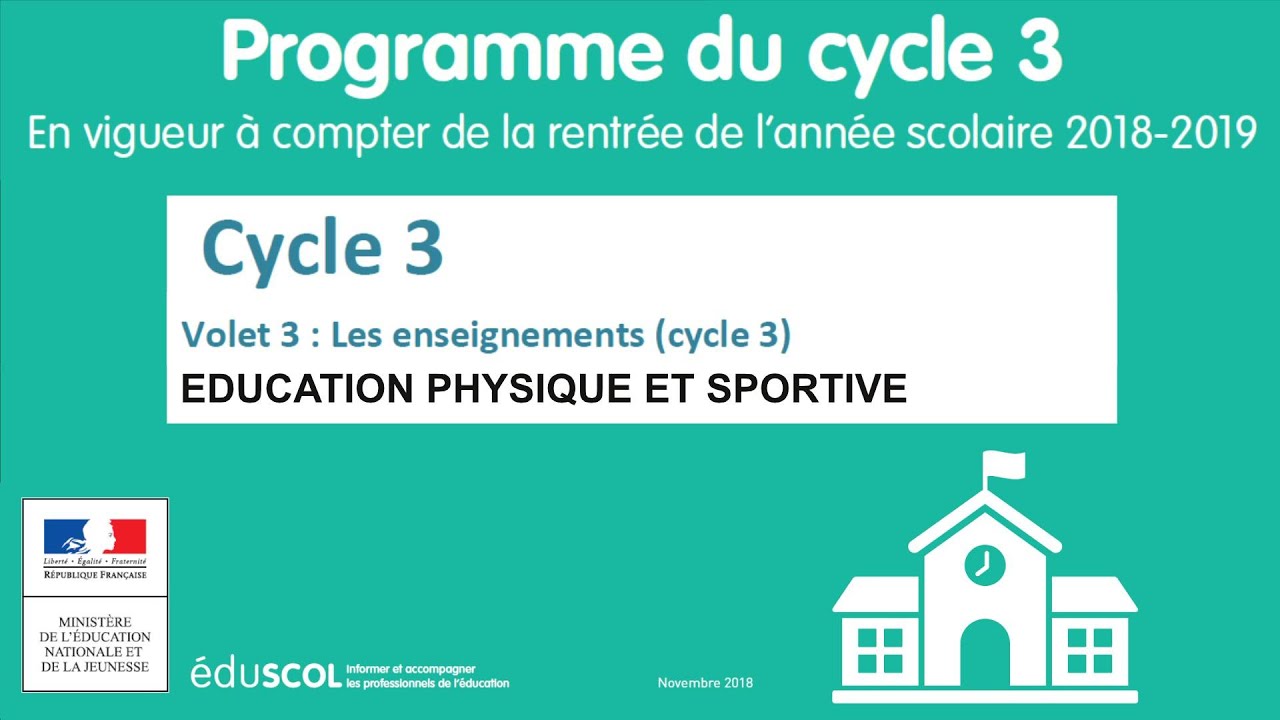 10. Education Physique et Sportive (EPS) - CM1 CM2 6ème - Programme Cycle 3