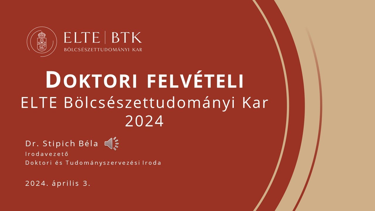 Doktori felvételi tájékoztató 2024