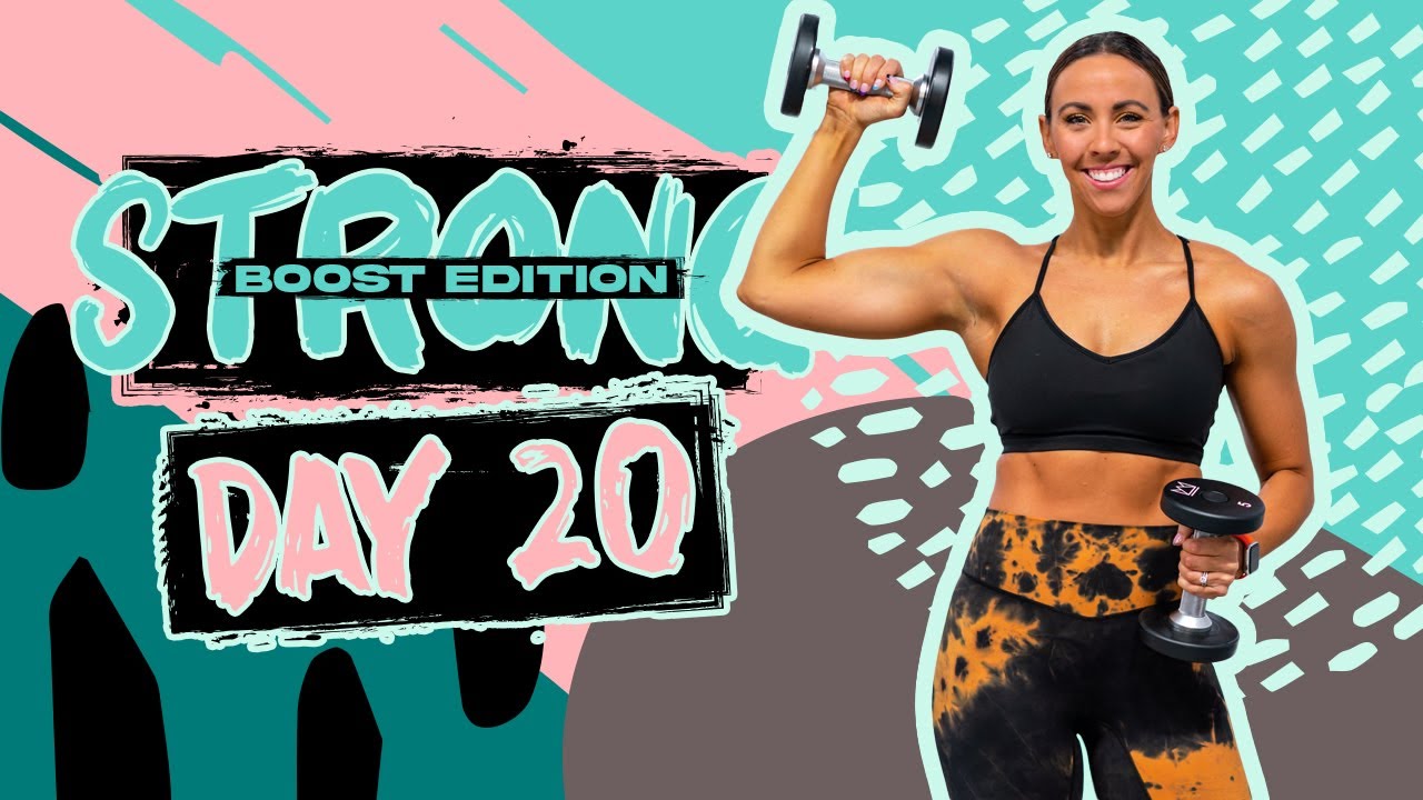 45 Minute Abs, Arms, & Cardio HIIT Workout | STRONG [BOOST] - Day 20