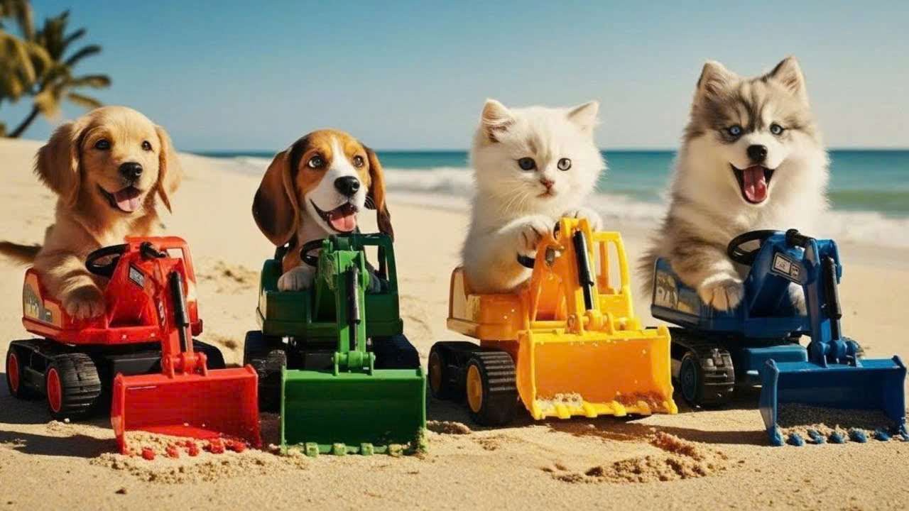 Mama Cat Trims Fur on the Farm and Harvests Melons to Buy an Excavator Toy for Her Kitten 🍈🐱🚜