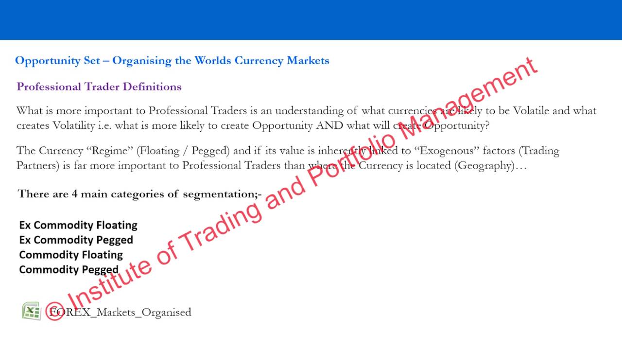 FOREX Market Foundation 1 = Opportunity Set - Sample Video 2