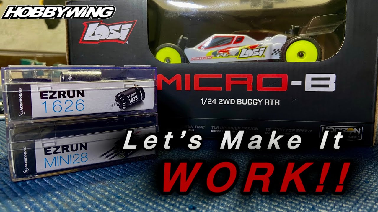 Losi Micro-B Mini 28 Combo installed.