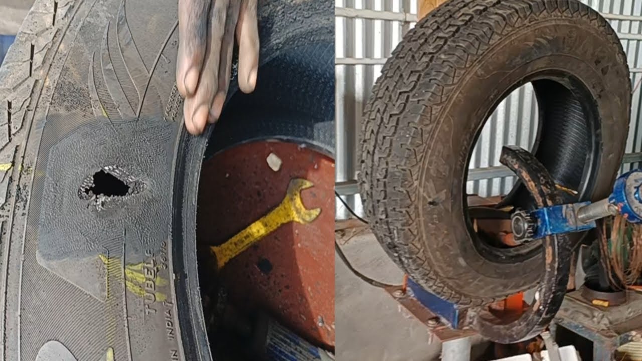 Tyre cut repair vulcanizing // easy method