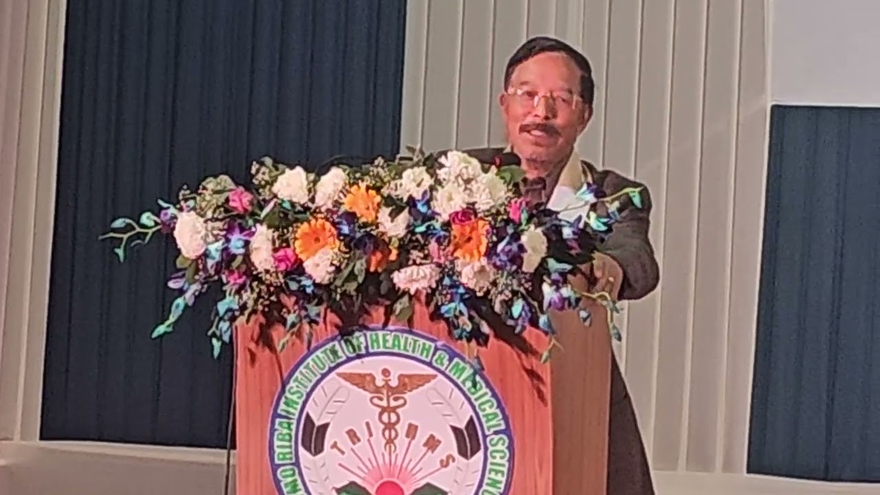 Dr.Moji Jini Former director TRIHMS addressed the gathering in 9th foundation day 2026.