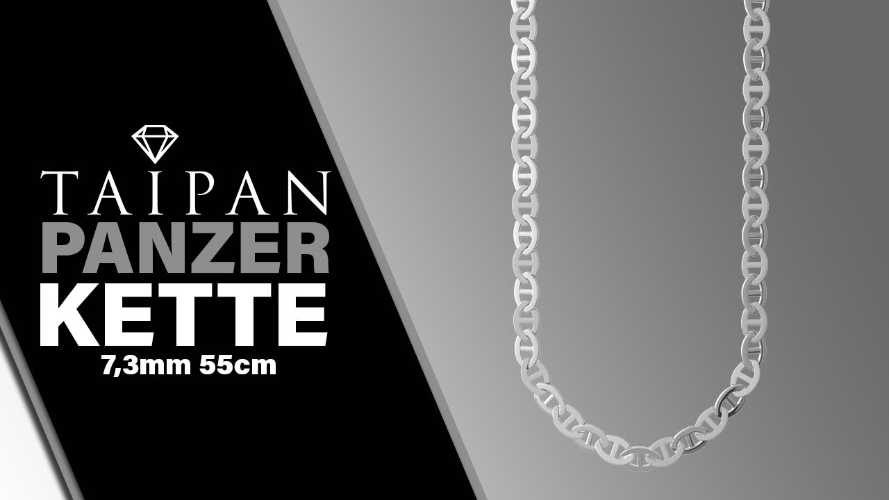 Taipan Steg-Panzerkette aus 925 Silber 55cm lang 7,3mm breit