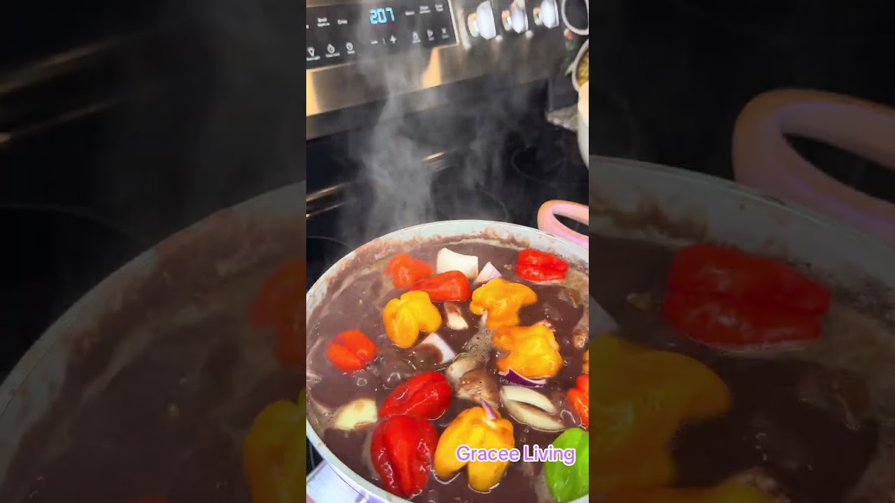 Cooking beans torborgee, a Liberian favorite! 