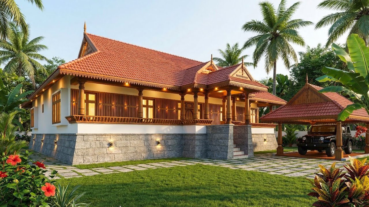 മോഡേൺ നാലുകെട്ട് | 3 Bedroom Modern Kerala House | 3BHK home