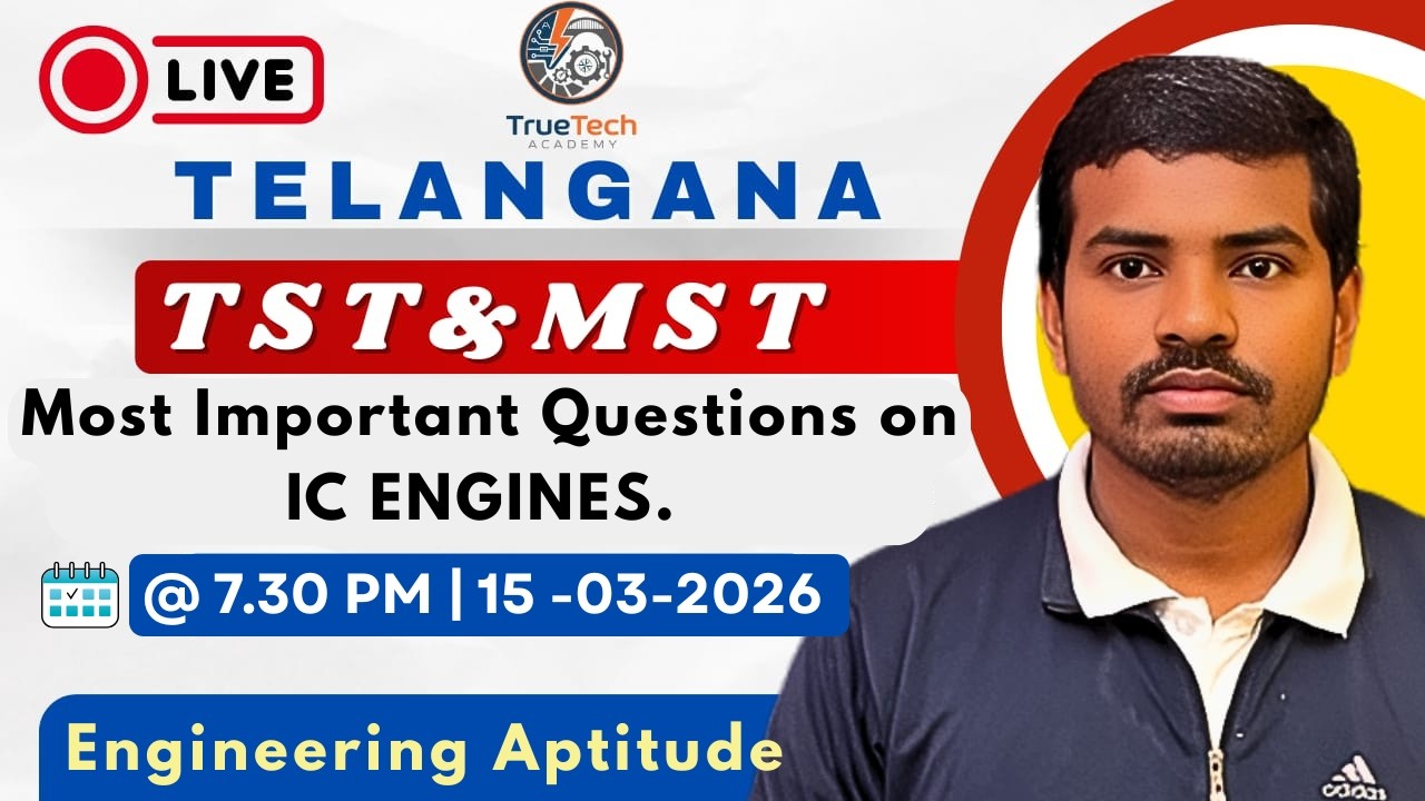 Telangana MST & TST : Most Important Questions on IC Engines | Engineering Aptitude
