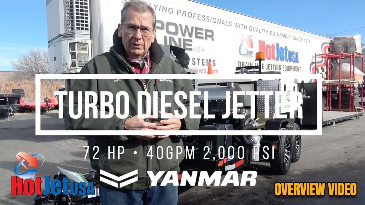 72HP - 40GPM @ 2,000 PSI Turbo Diesel Trailer Jetter Overview