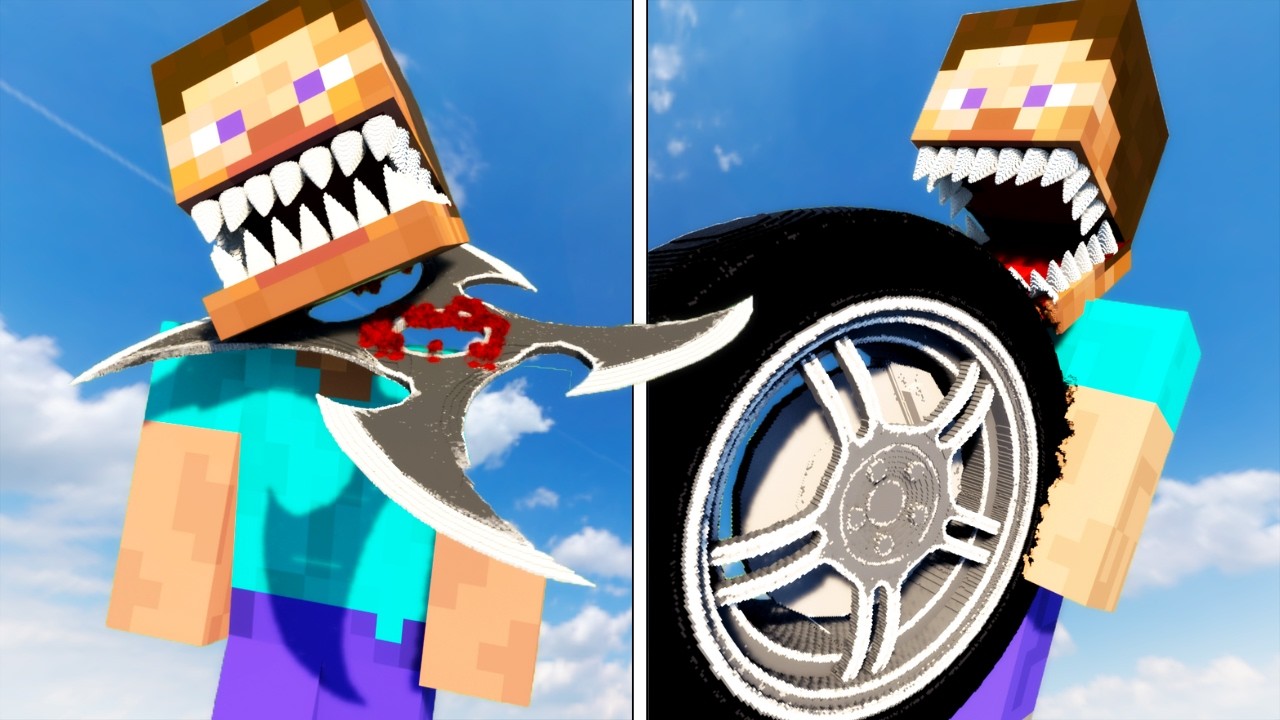Can MONSTER STEVE Survive SHURIKENS and WHEELS!? | Experiments in Teardown