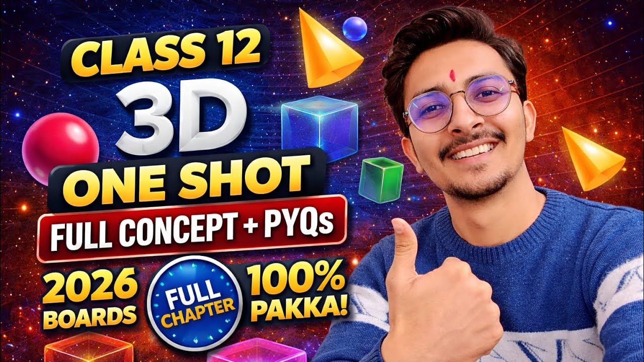 📘 Class 12 Maths | 3D Geometry One Shot 🔥 | Important 5 Mark Questions + Full Concept🚀 #cbse