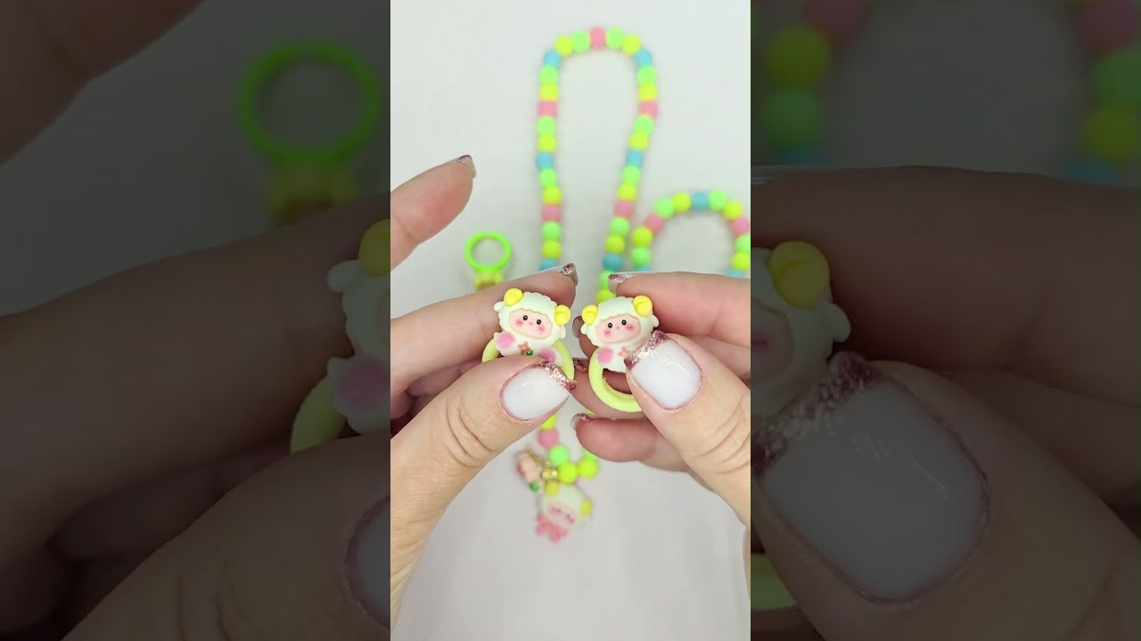 Pastel Lamb & Flower Set | Gentle First Jewelry for Toddlers