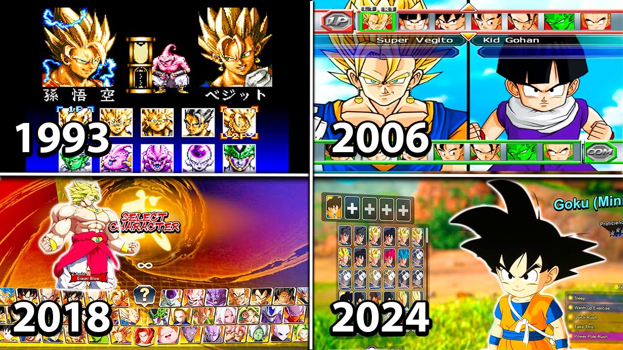 Evolution Of Dragon ball Game Character Select Screen So Far (1993 - 2024)