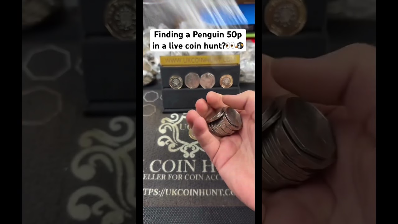 Finding a penguin 50p in a live coin hunt 👀🐧 #coins #penguin #ukcoinhunt