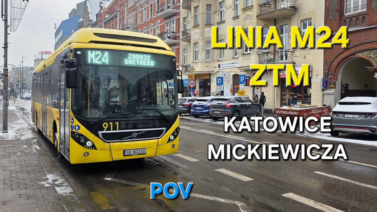 Linia M24 ZTM - Katowice Mickiewicza | POV | ASMR |
