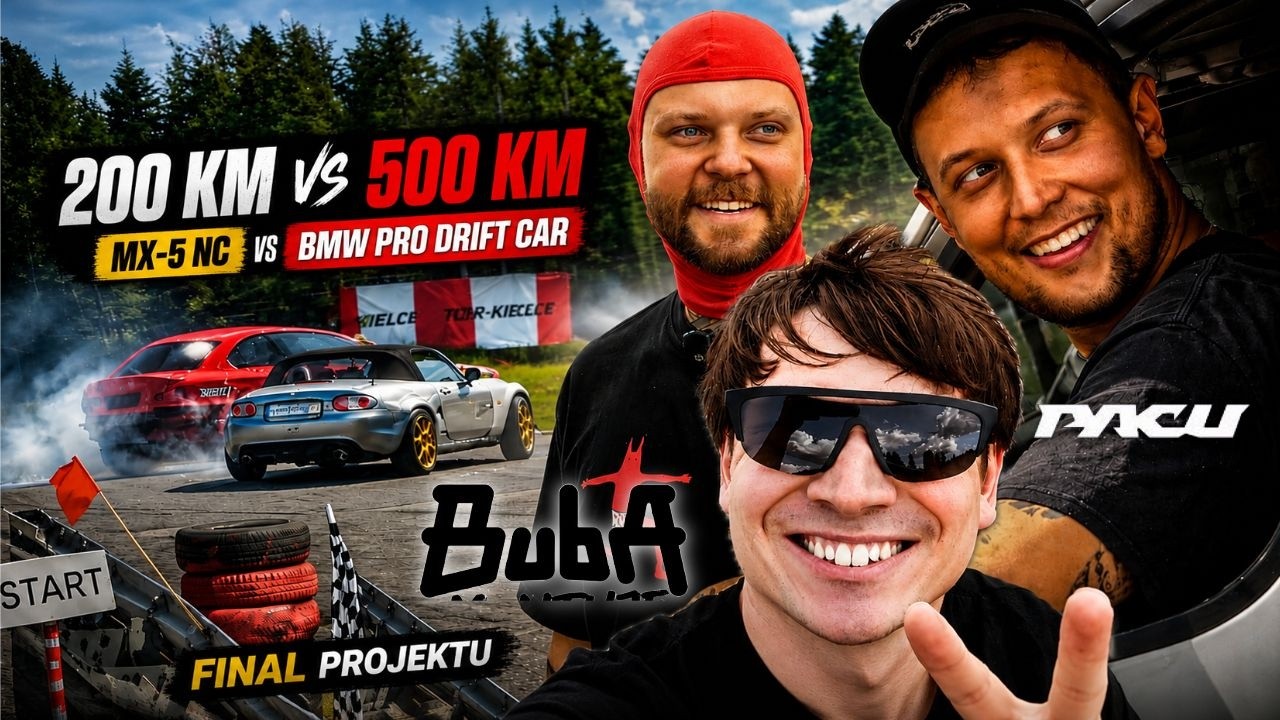 Tani DRIFTOW&Oacute;Z vs BMW Pro Drift Car! MX-5 NC 200KM vs 500KM | radzio FLAT OUT