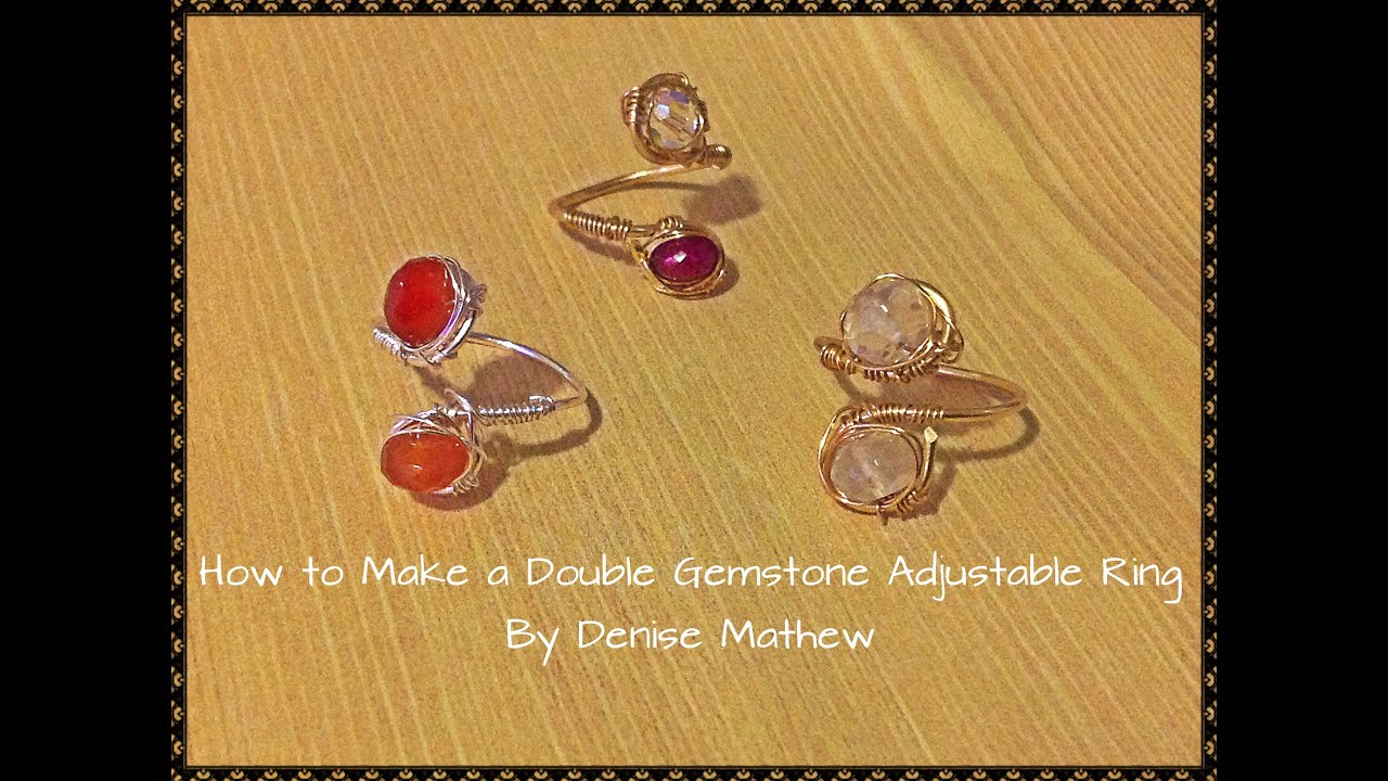 How to Make a Wire Double Gemstone Ring by Denise Mathew