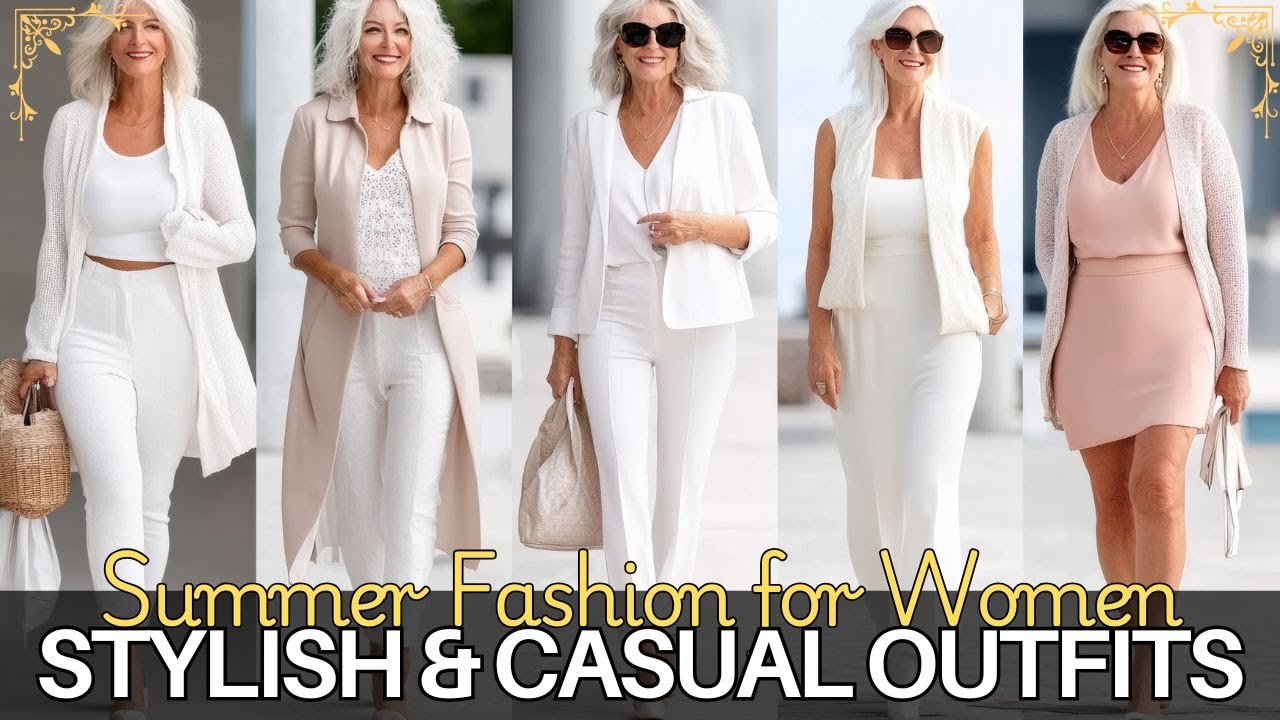 Летняя мода 2025 для женщин 50-70 лет: стильные и повседневные наряды для очаровательных дам стар...