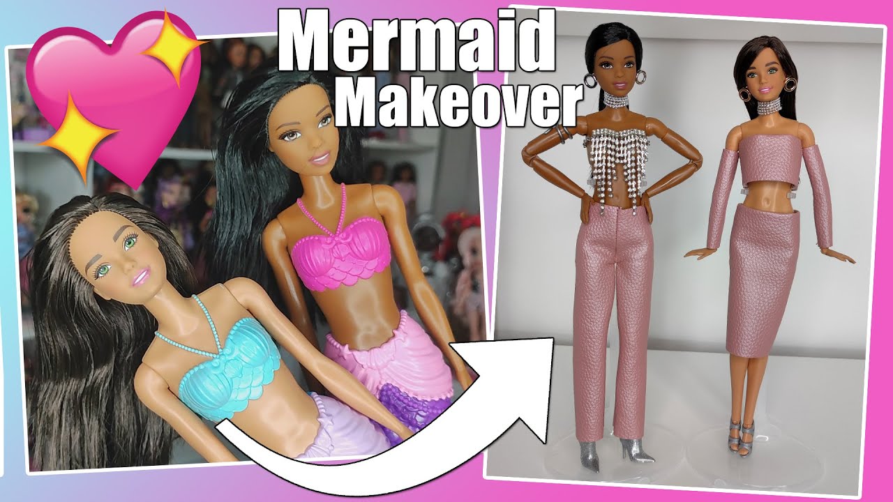 BARBIE Mermaid Dolls 🧜‍♀️ Make-Over Transformation, Rebody and Restyle