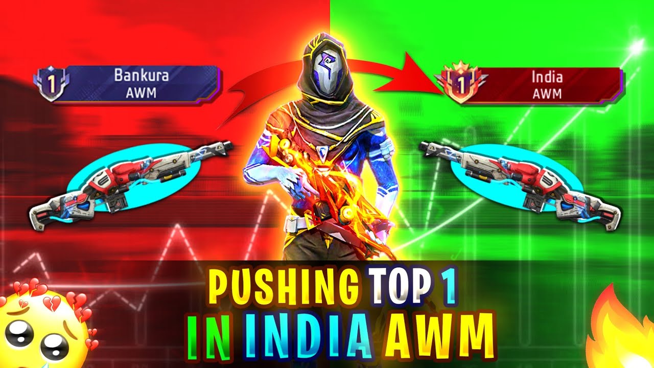 AWM push For Top 1 In Free Fire || Top 1 Awm Glory On The Indian Server - Garena Free Fire