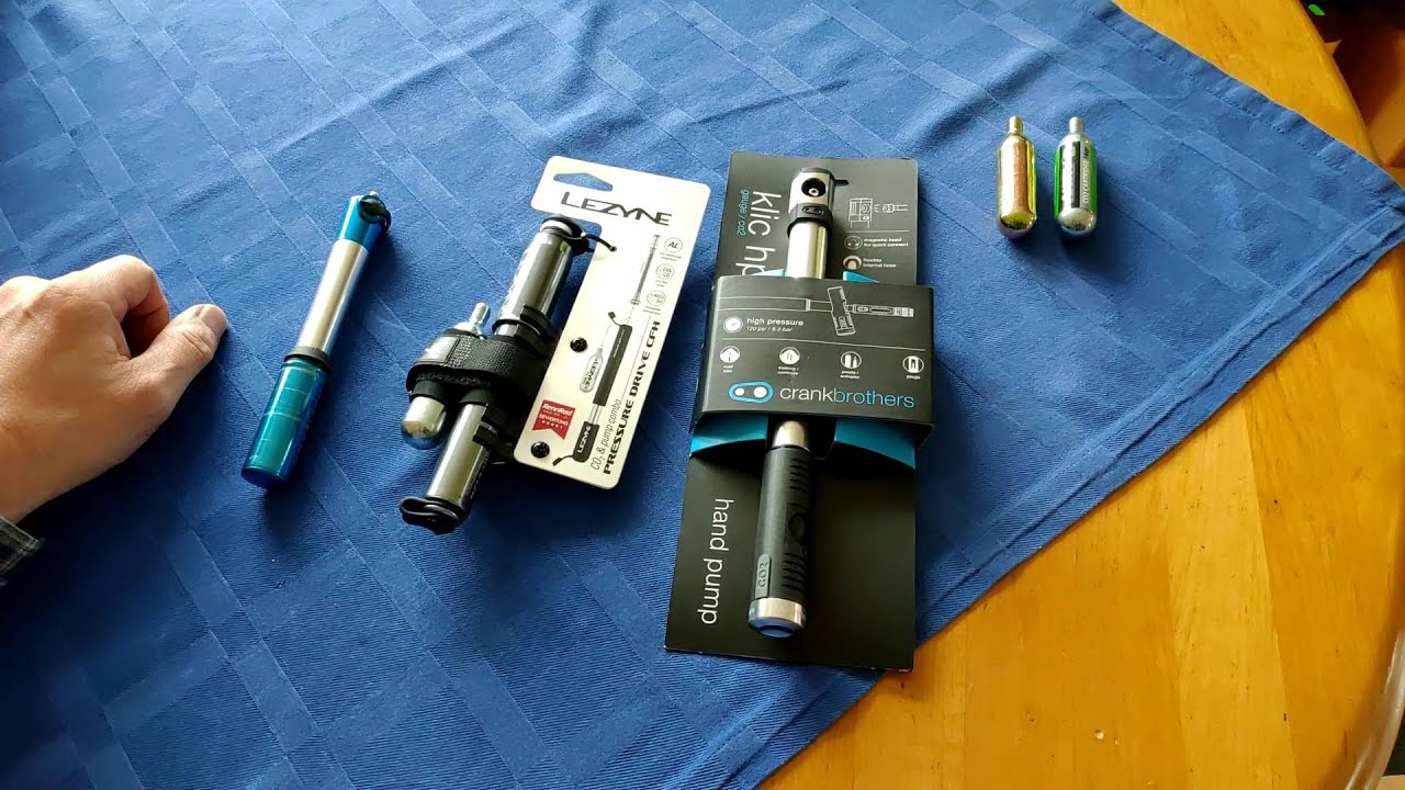 Lezyne Pressure Drive CFH versus Crankbrothers klic hp gauge+co2 pump