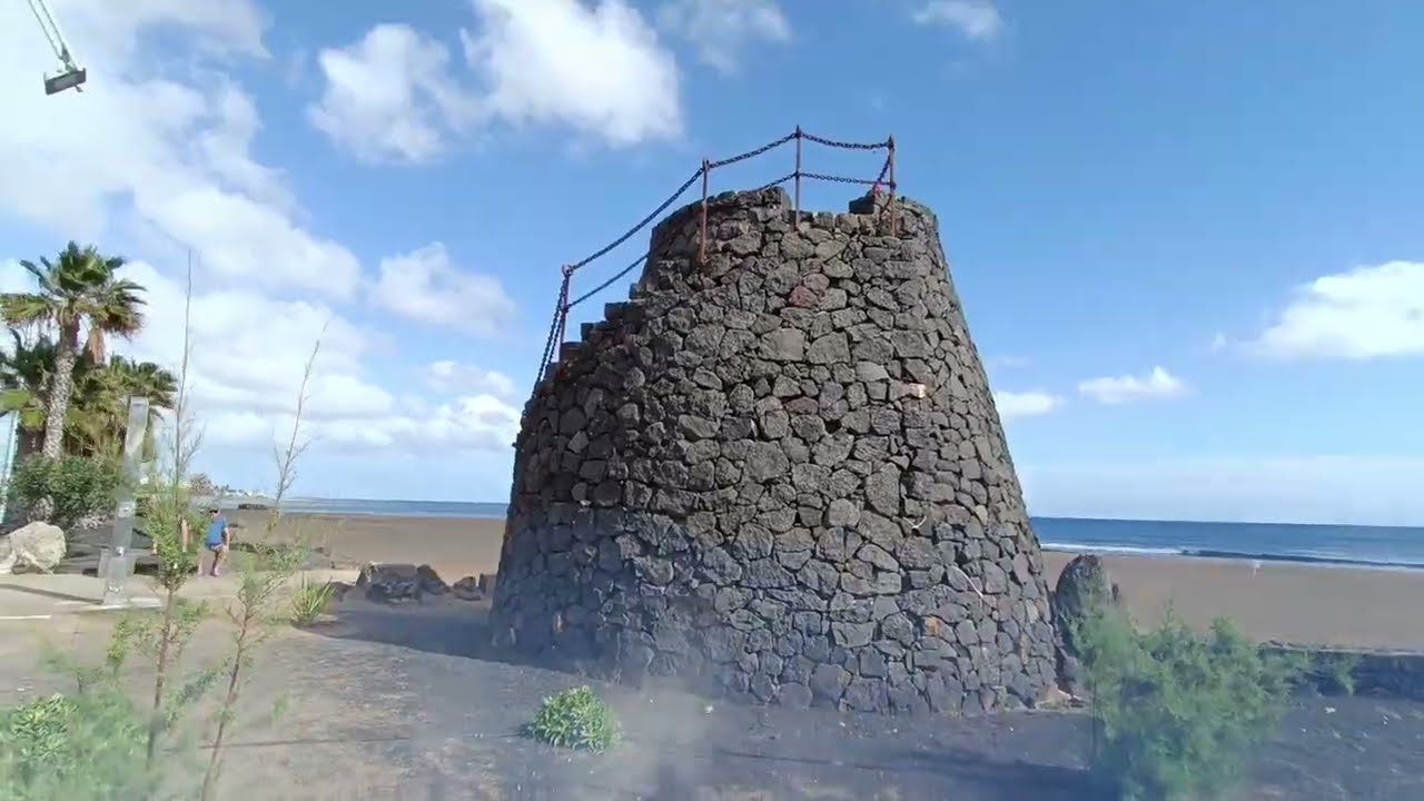 Seaside near hotel Beatriz Playa in Puerto de Carmen on Lanzarote island February 2026