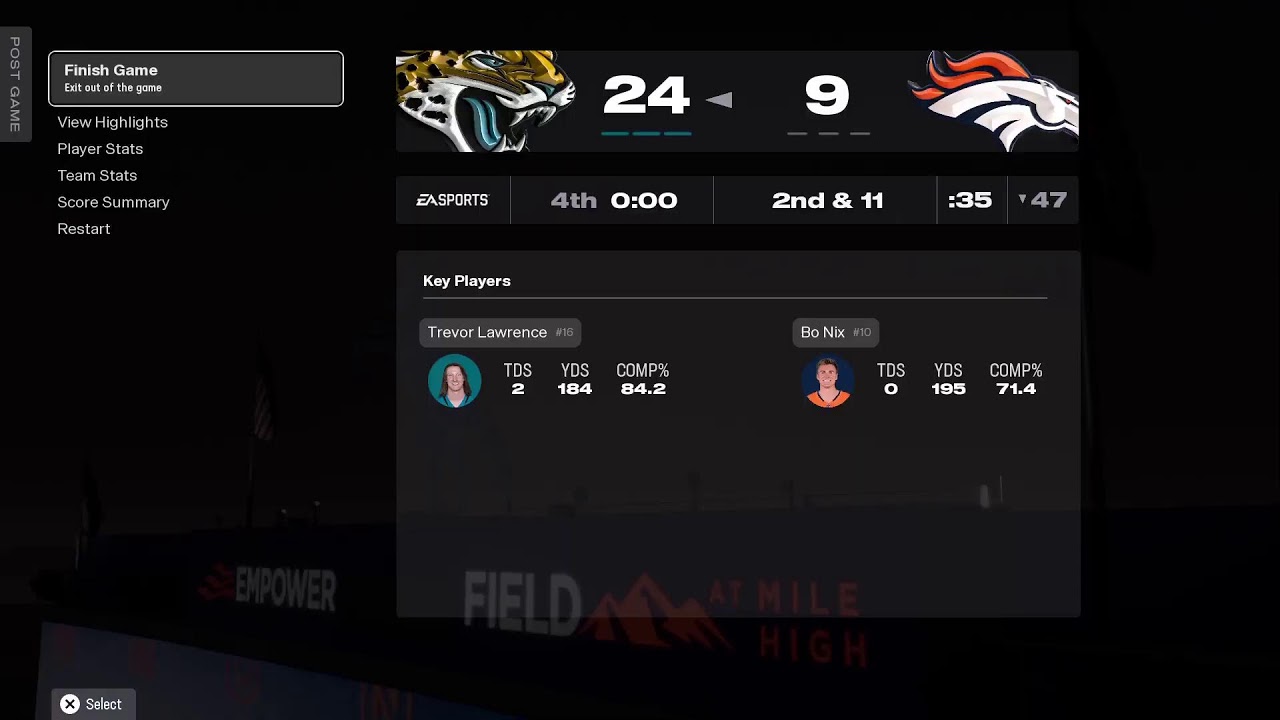 Jags vs Bucs Week 16 Maden 26 Simulation