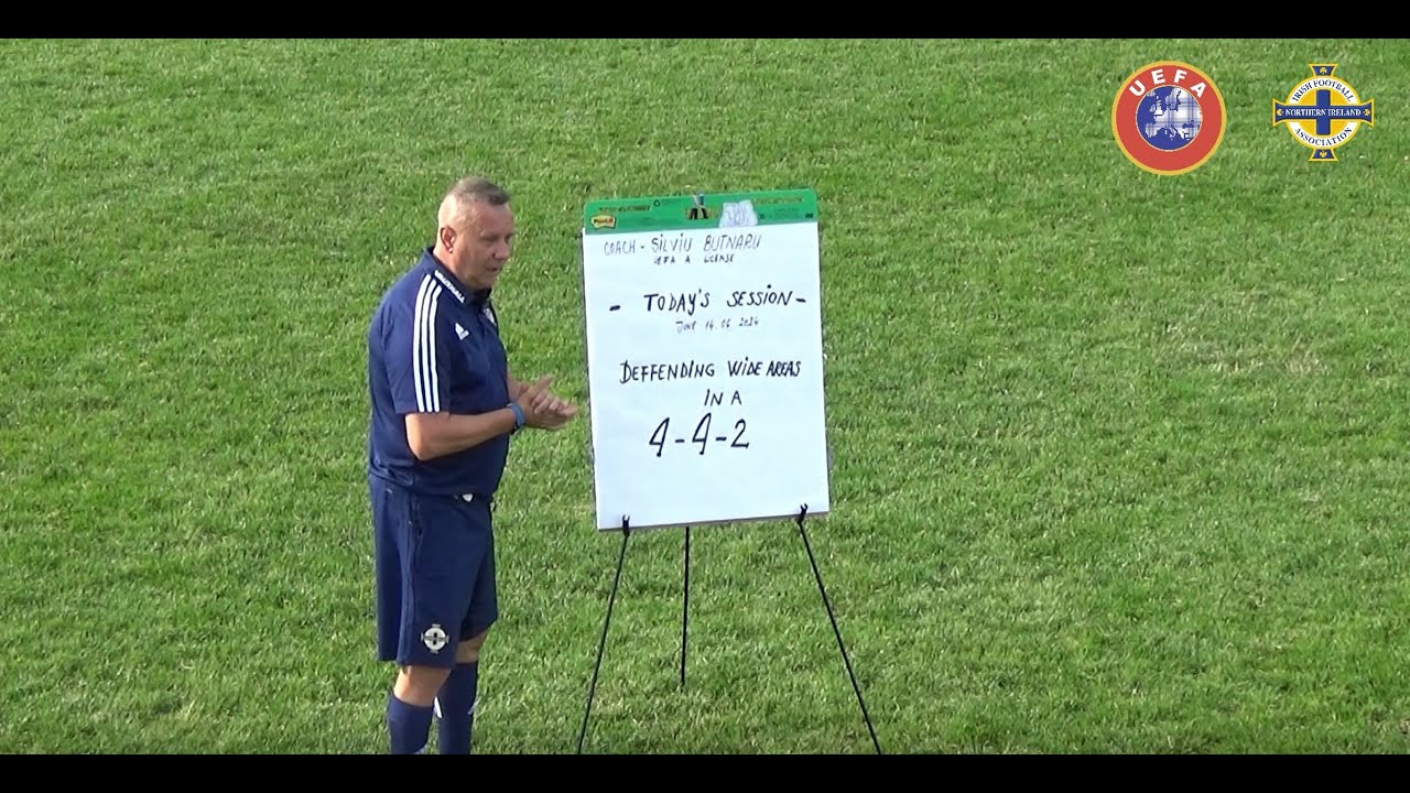 UEFA A License - Defending Wide Areas in a 1-4-4-2