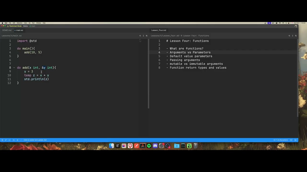 Learn Programming With EZ Lang: Functions