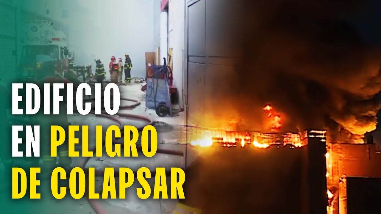INCENDIO EN VIVO: EDIFICIO EN PELIGRO DE COLAPSAR EN CENTRO DE LIMA