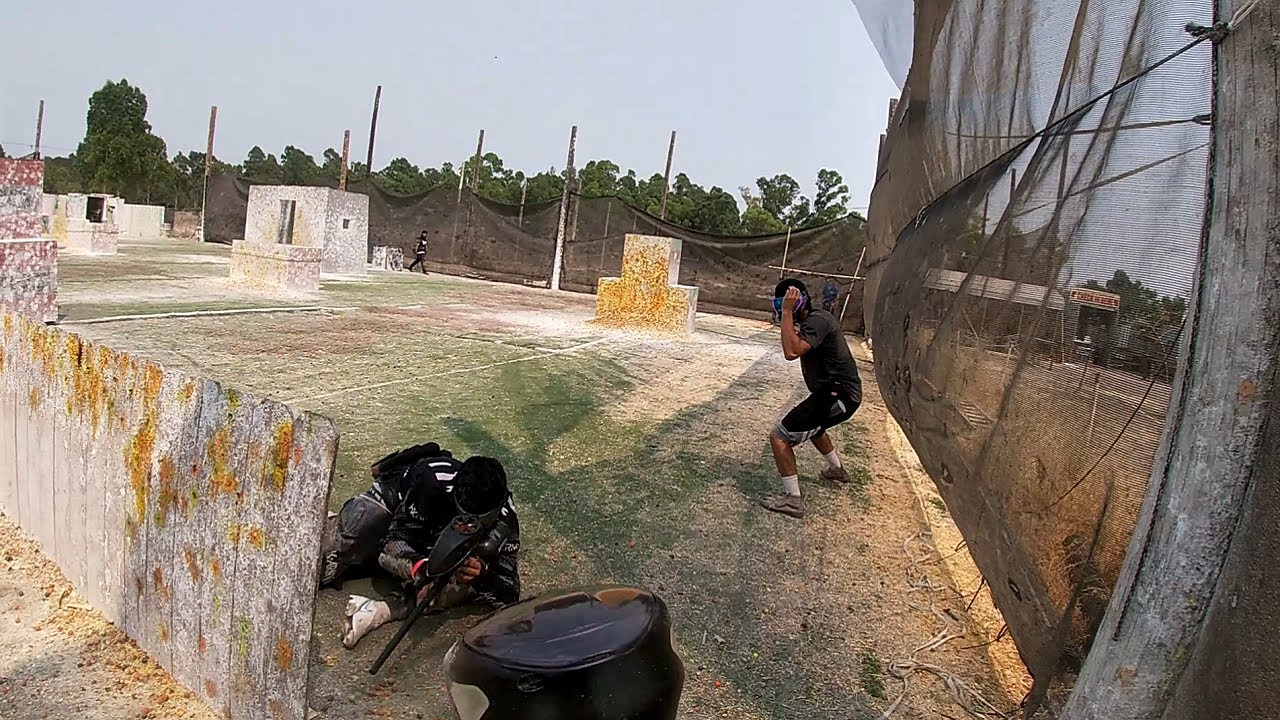 Destroying other team with Tippmann 98 Custom 14