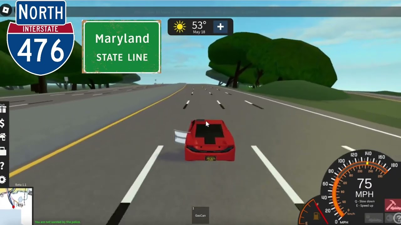 Roblox Ultimate Driving Newark - Driving on the whole Interstate 476