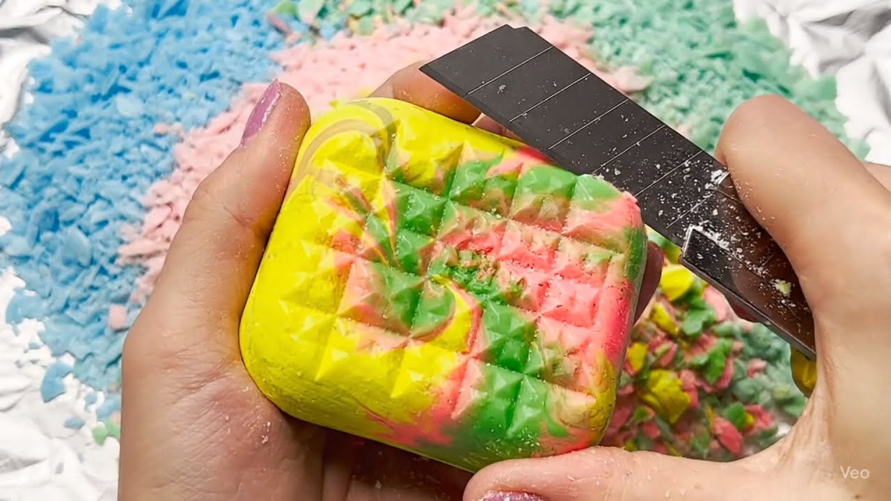 Satisfying Tie-Dye Soap Cutting & Carving 🌀 | Trippy AI ASMR Visuals