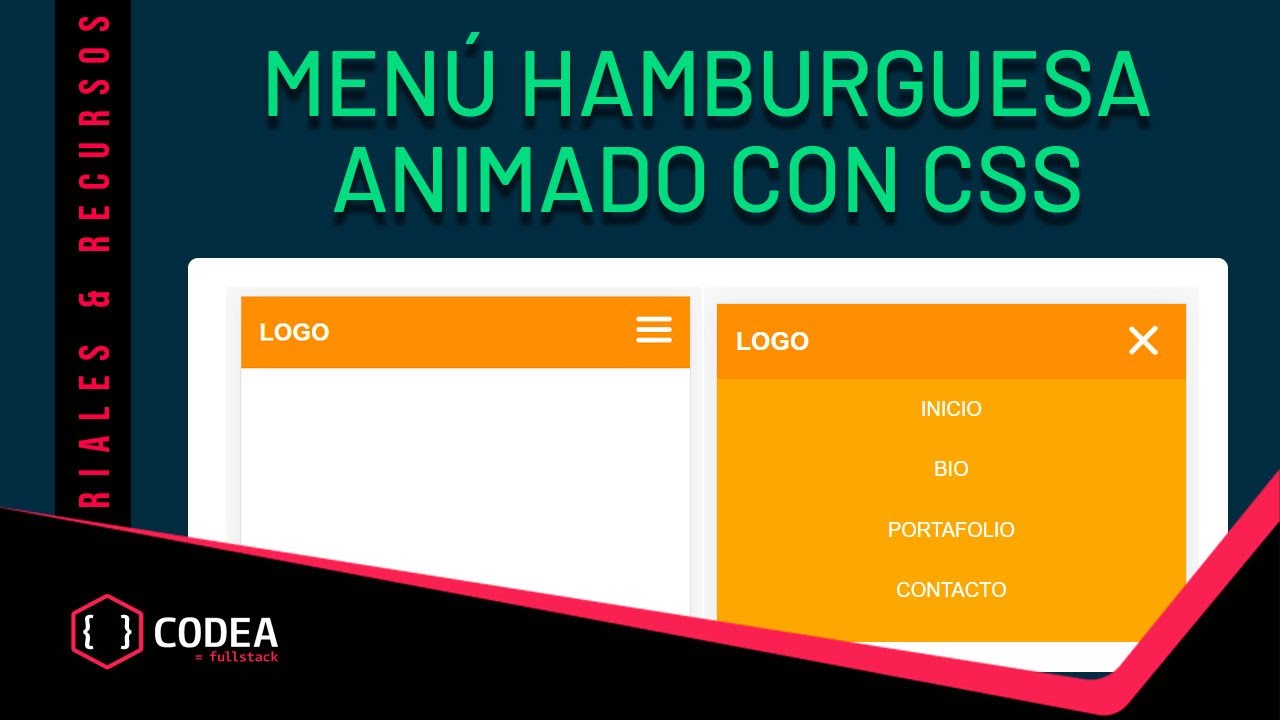 Menú Hamburguesa responsive con HTML  CSS y Javascript