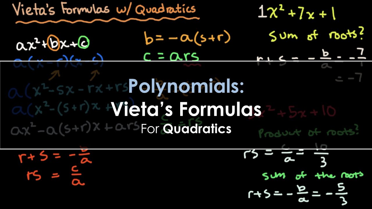 Polynomials: Vieta's Formulas for Quadratics