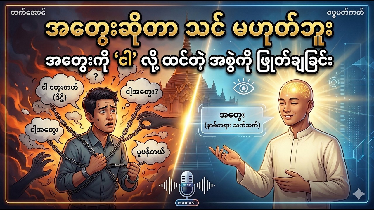 အတွေးဆိုတာ သင် မဟုတ်ဘူး (အလုပ်လုပ်နေတဲ့ နာမ်တရား သက်သက်သာ) #အတွေး #ဗုဒ္ဓ #Mindfulness #Practice