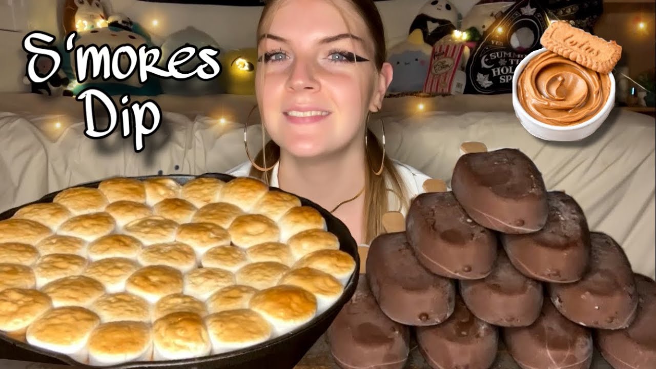 CHOCOLATE BISCOFF S'MORES DIP MUKBANG! (Vegan) (No Talking)
