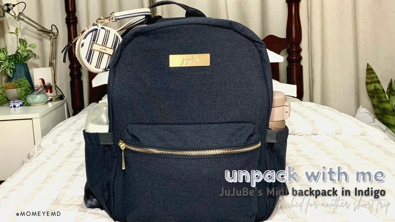 Unpack with me : JuJuBe’s Midi backpack in Indigo feat. Tea Time Be Set