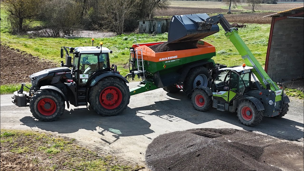Épandage d’engrais organique avec Fendt 726 Gen7 & amazone ZG-TS