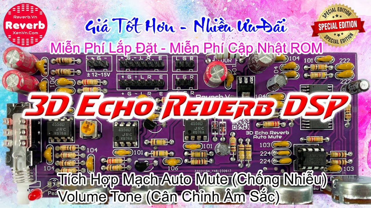 Mạch 3D Echo Reverb DSP 5 Volume
