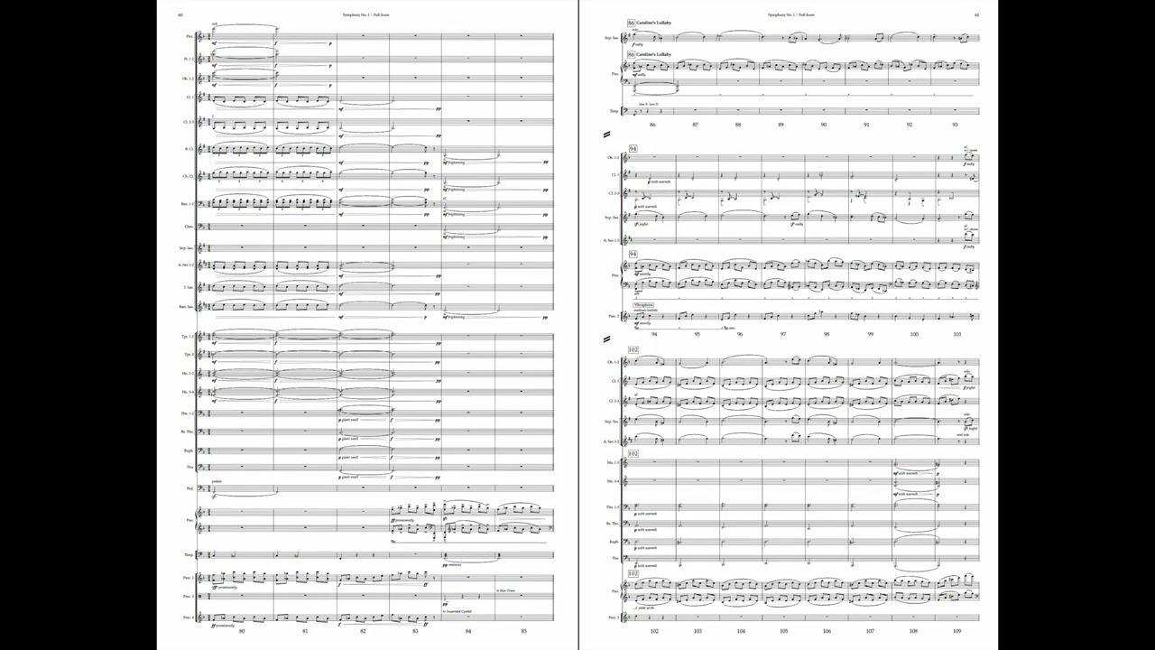 Symphony for Wind Ensemble Score Video