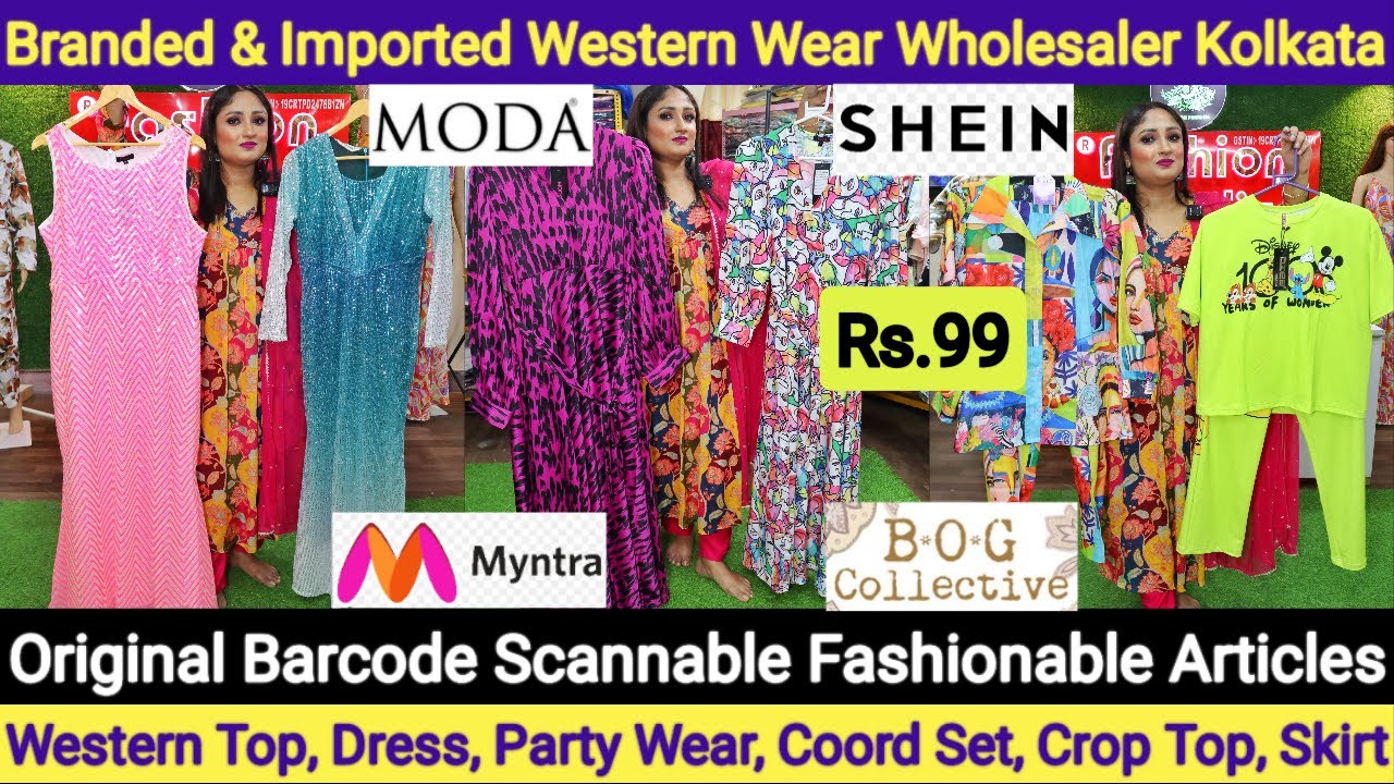 @Rs.99 Branded & Imported Western Dress, Top, Party Wear, Coord Set, Crop Top Wholesaler in Kolkata