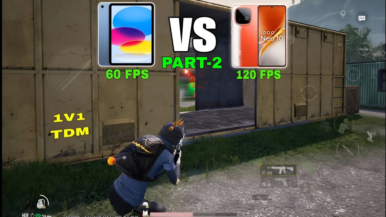 Ipad 11th gen (A16) Vs Iqoo neo 10 Bgmi 1v1 TDM⚡|| PART - 2 || Ios 60Fps Vs Android 120Fps || V1ZOM