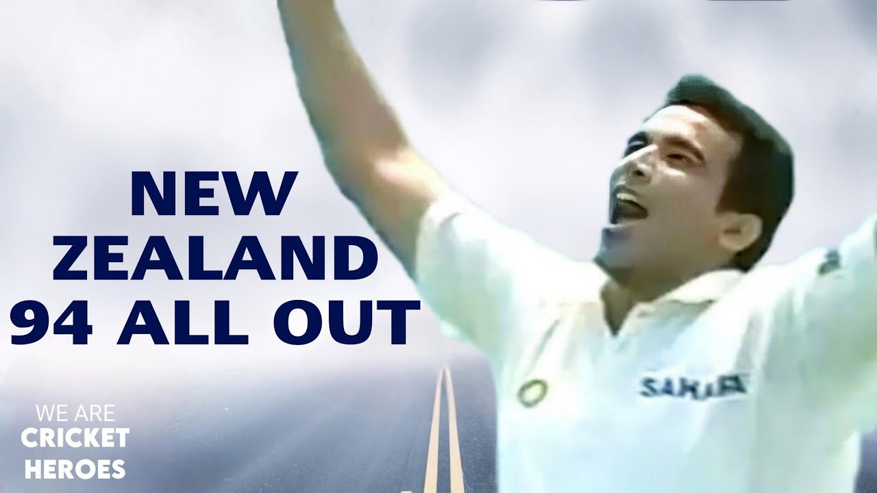 India's best bowling in New Zealand soil 94 all out  23 year old Zaheer khan on fire with 5 wickets