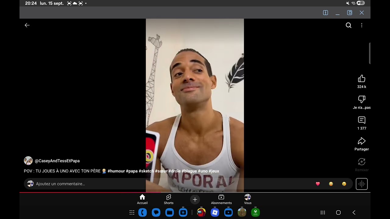J’ai regardé les vidéos de CASEY AND TESS ET PAPA ( ESSAYE DE NE PAS RIRE )
