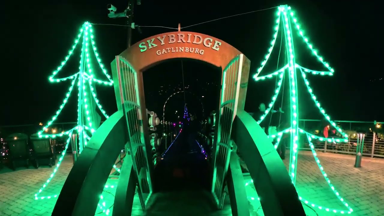 Skybridge Gatlinburg at night