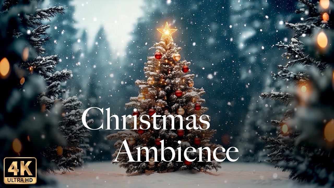 Christmas Tree Winter Ambience 4K, Calm Snowfall Cozy Relaxing Loop for Samsung Frame TV & Smart TVs